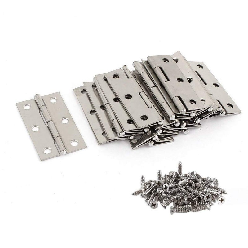 ZAQW 20Pcs Stainless Steel Folding Hinges 3 inch Door and Window Hinges assigned 120 Screws - Image 1